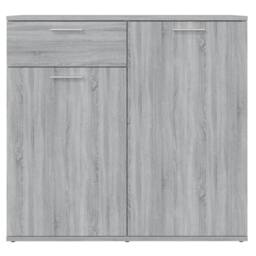 Berkfield Home Sideboard Grey Sonoma 80x36x75 cm Engineered Wood - Size: 80 x 36 x 75 cm - thumbnail 1