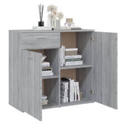 Berkfield Home Sideboard Grey Sonoma 80x36x75 cm Engineered Wood - Size: 80 x 36 x 75 cm - thumbnail 7