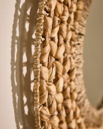Dibor Vintage Style Lakelyn Water Hyacinth Wall Mirror Dia 65cm in Natural - thumbnail 3