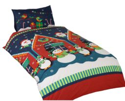 Rapport Home Santas Grotto Duvet Cover Set with Pillowcase in Red - Size: Single - thumbnail 2