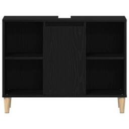 Berkfield Home Sink Cabinet Black Oak 80x33x60 cm Engineered Wood - Size: 80 x 33 x 60 cm - thumbnail 6