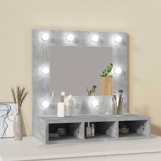 Berkfield Home Mirror Cabinet with LED Concrete Grey 60x31.5x62 cm - image 1