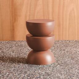 sweeek Side table, end table, bedside table metal Ø32 x H46.5cm in Terracotta - thumbnail 6
