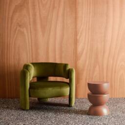 sweeek Side table, end table, bedside table metal Ø32 x H46.5cm in Terracotta - thumbnail 3