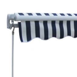 Berkfield Home Folding Awning Manual Operated 300 cm Blue/White in Blue - thumbnail 4