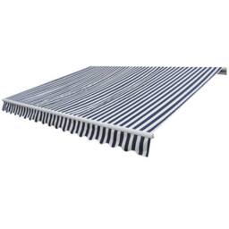 Berkfield Home Folding Awning Manual Operated 300 cm Blue/White in Blue