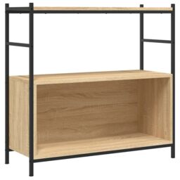 Berkfield Home Bookshelf Sonoma Oak 80x30x78.5 cm Engineered Wood & Iron in Brown - thumbnail 2