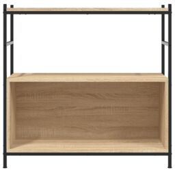 Berkfield Home Bookshelf Sonoma Oak 80x30x78.5 cm Engineered Wood & Iron in Brown - thumbnail 4
