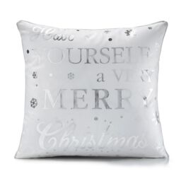 Luxury Living Christmas Message Decorative Cushion With Pad 45cm x 45cm in White - Size: 45 cm x 45 cm - thumbnail 1