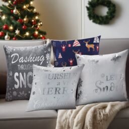 Luxury Living Christmas Message Decorative Cushion With Pad 45cm x 45cm in White - Size: 45 cm x 45 cm - thumbnail 3