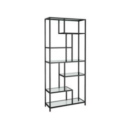 Pirlo Plush 6 Tier Tempered Glass Shelving Unit Black - thumbnail 6