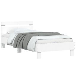 Berkfield Home Bed Frame without Mattress with Headboard White 100x200 cm - thumbnail 4