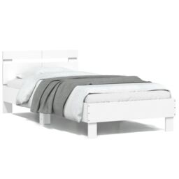 Berkfield Home Bed Frame without Mattress with Headboard White 100x200 cm - thumbnail 2