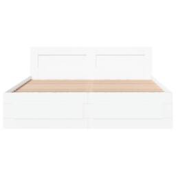 Berkfield Home Durable Bed Frame with Headboard without Mattress White 150x200 c - Size: King - thumbnail 5