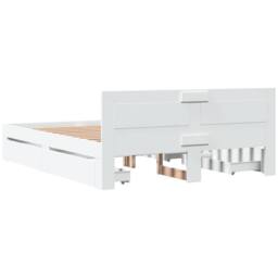 Berkfield Home Durable Bed Frame with Headboard without Mattress White 150x200 c - Size: King - thumbnail 7