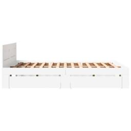 Berkfield Home Durable Bed Frame with Headboard without Mattress White 150x200 c - Size: King - thumbnail 6