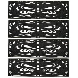 mysmartbuy Set of 4 Decorative Rubber Step Mats - 75 x 25cm Wrought Iron Effect Indoor or Outdoor Weather Resistant Non Slip Mats - Size: Small - thumbnail 2