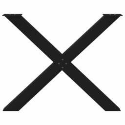 Berkfield Home Dining Table Legs X-Shaped 2 pcs Black 90x(72-73) cm Steel - thumbnail 5