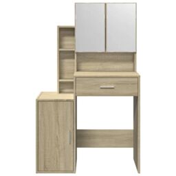 Berkfield Home Dressing Table with Cabinet Sonoma Oak 80x35x132 cm in Brown - Size: 80 x 35 x 132 cm - thumbnail 5