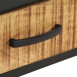 Berkfield Home Bedside Cabinet 40x40x35 cm Rough Mango Wood in Brown - Size: 40 x 40 x 35 cm - thumbnail 6
