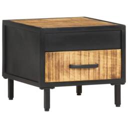 Berkfield Home Bedside Cabinet 40x40x35 cm Rough Mango Wood in Brown - Size: 40 x 40 x 35 cm - thumbnail 9