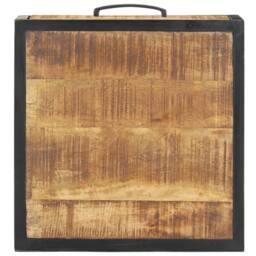 Berkfield Home Bedside Cabinet 40x40x35 cm Rough Mango Wood in Brown - Size: 40 x 40 x 35 cm - thumbnail 5
