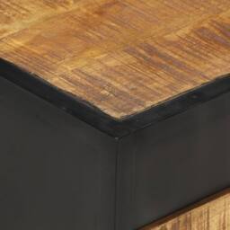 Berkfield Home Bedside Cabinet 40x40x35 cm Rough Mango Wood in Brown - Size: 40 x 40 x 35 cm - thumbnail 7