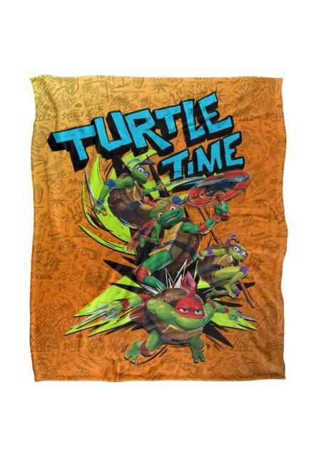 Teenage Mutant Ninja Turtles : Mutant Mayhem Turtle Time Grafitti Silky Touch Super Soft Throw Blanket 152 X 127 cm in White - image 1