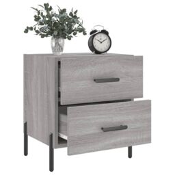 Berkfield Home Bedside Cabinet Grey Sonoma 40x35x47.5 cm Engineered Wood - thumbnail 4