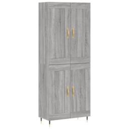 Berkfield Home Highboard Grey Sonoma 69.5x34x180 cm Engineered Wood - thumbnail 1