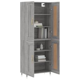 Berkfield Home Highboard Grey Sonoma 69.5x34x180 cm Engineered Wood - thumbnail 3