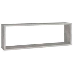 Berkfield Home Wall Cube Shelf 2 pcs Concrete Grey 80x15x26.5 cm Engineered Wood - thumbnail 6