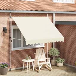 Berkfield Home Manual Retractable Awning 250 cm Cream in Beige - thumbnail 2