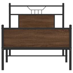 Berkfield Home Bed Frame without Mattress Brown Oak 75x190 cm Small Single Engineered Wood - thumbnail 6
