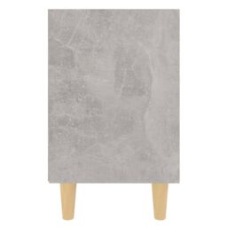 Berkfield Home Bed Cabinet with Solid Wood Legs Concrete Grey 40x30x50 cm - Size: 40 x 30 x 50 cm - thumbnail 5