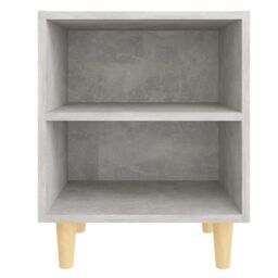 Berkfield Home Bed Cabinet with Solid Wood Legs Concrete Grey 40x30x50 cm - Size: 40 x 30 x 50 cm - thumbnail 4