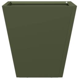 Berkfield Home Durable Garden Planter Olive Green 30x30x30 cm Steel - Size: 30 x 30 x 30 cm - thumbnail 5