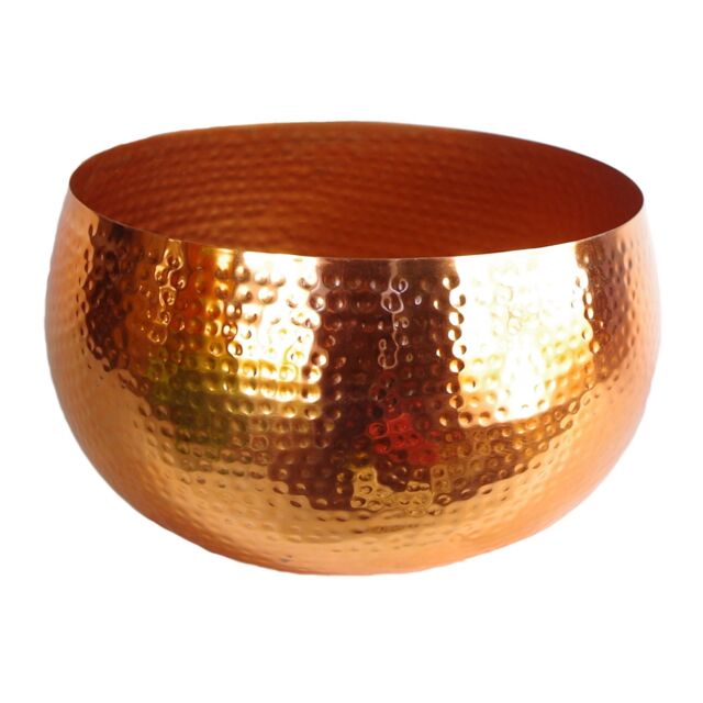 Leaf XL Metal bowl 32 x 20cm Hammered Copper Colour - Straight Edge - Size: 32 x 20 cm - image 1