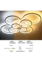 Living and Home LED Semi Flush Ceiling Light in White - thumbnail 4