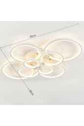 Living and Home LED Semi Flush Ceiling Light in White - thumbnail 3
