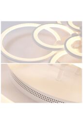 Living and Home LED Semi Flush Ceiling Light in White - thumbnail 6
