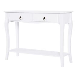 Rafaelo Mobilia Modern Console Table With 2 Drawers & Shelf in White - thumbnail 5