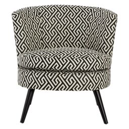 Round Black and White Round Armchair, Accent Chair for Living Room, Accent Lounge Chair for Home