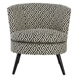 Orsina Round Black & White Round Armchair, Accent Chair for Living Room, Accent Lounge Chair for Home - thumbnail 7
