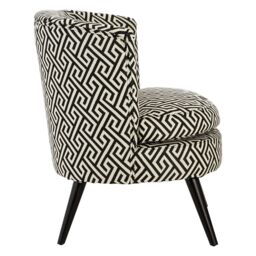 Orsina Round Black & White Round Armchair, Accent Chair for Living Room, Accent Lounge Chair for Home - thumbnail 3