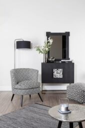 Orsina Round Black & White Round Armchair, Accent Chair for Living Room, Accent Lounge Chair for Home - thumbnail 5