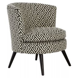 Orsina Round Black & White Round Armchair, Accent Chair for Living Room, Accent Lounge Chair for Home - thumbnail 2