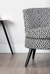 Orsina Round Black & White Round Armchair, Accent Chair for Living Room, Accent Lounge Chair for Home - thumbnail 6