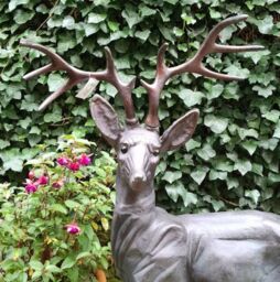 Inspirational Gifting Standing Stag Buck Ornament cast from Aluminium Extra Large in Bronze - thumbnail 6