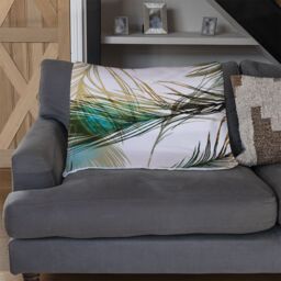 Benjamin Tate Design Imprints Peacock Feathers Blanket in Natural - Size: 120 cm x 150 cm - thumbnail 2